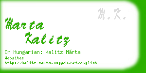 marta kalitz business card